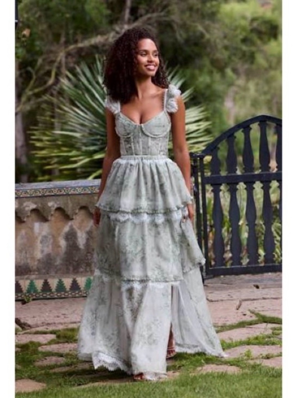 V. Chapman Jolie Dress in Sage Tapestry